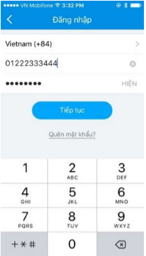 đăng nhập Zalo trên điện thoại