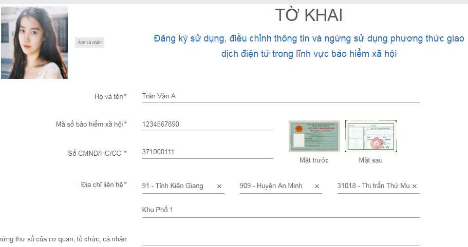 đăng ký tài khoản dịch vụ công BHXH