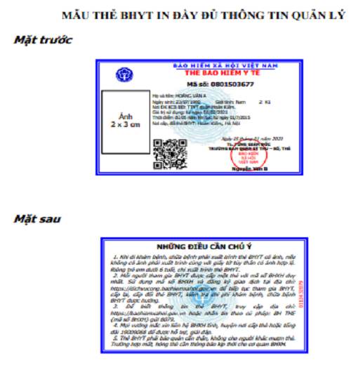 mẫu thẻ BHYT mới từ  01/04/2021