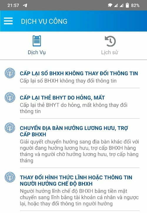 dịch vụ công bhxh