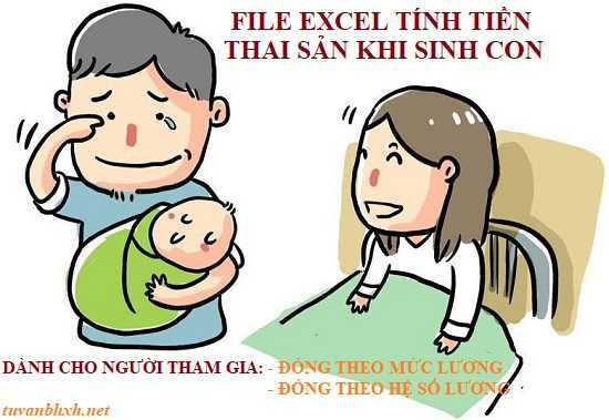 File excel tính tiền thai sản khi lao động nữ sinh con