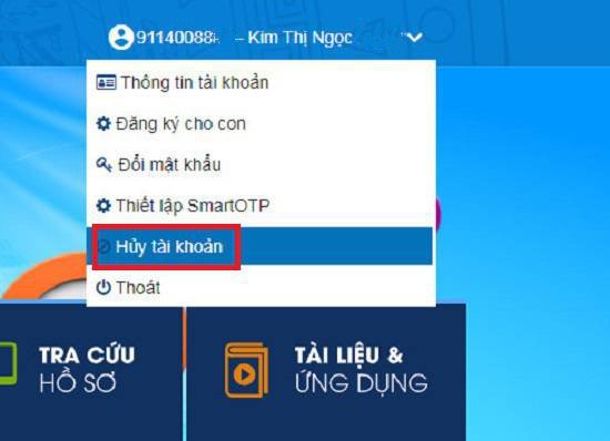 cách tự hủy tài khoản VssID