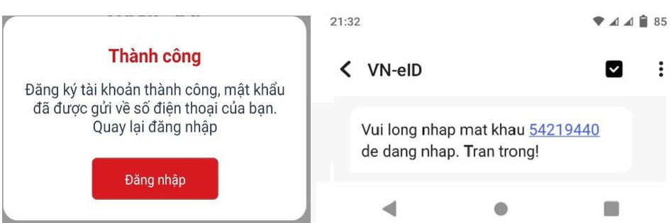 mật khẩu VNEID