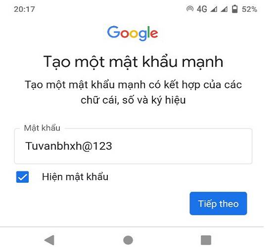 lập một tài khoản gmail