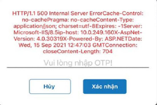 lỗi khi sử dụng chức năng reset mật khẩu