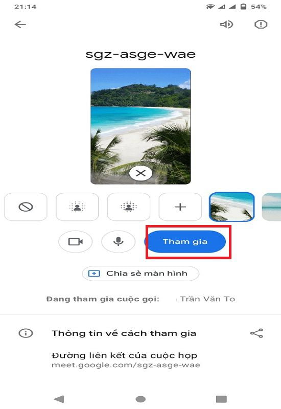 tùy chỉnh ứng dụng google meet