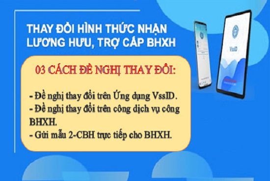 03 cách đề nghị thay đổi hình thức nhận lương hưu, trợ cấp BHXH