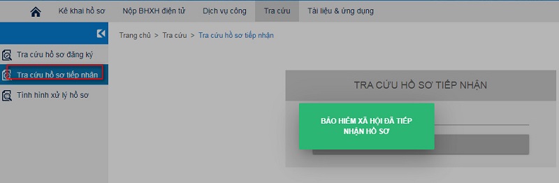 tra cứu hồ sơ tiếp nhận