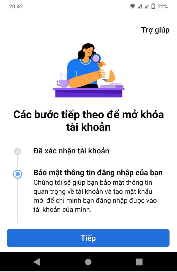 mở khóa tài khoản