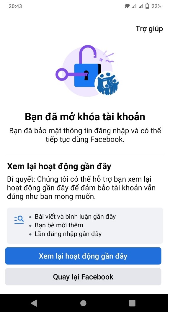 khôi phục tài khoản facebook