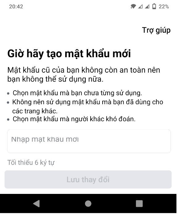 đổi mật khẩu facebook