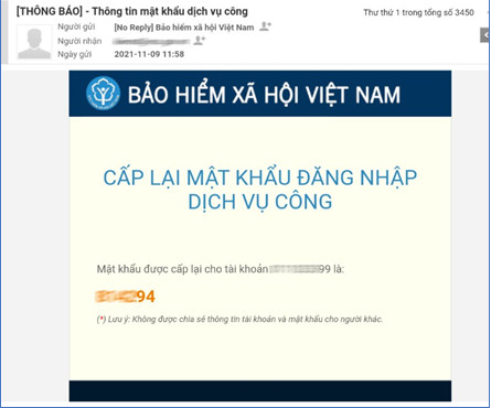 cấp lại mật khẩu qua mail