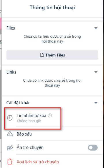 tự xóa tin nhắn trên zalo