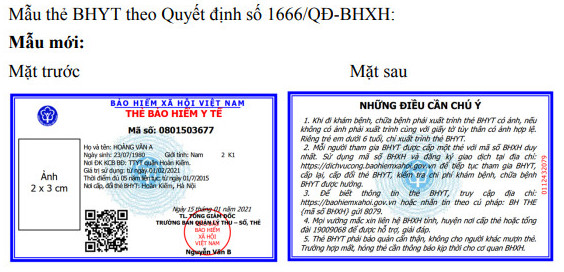 Đặc điểm thẻ BHYT mẫu mới