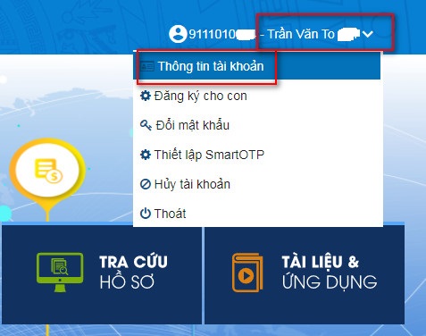 đăng nhập tài khoản VssID dịch vụ công