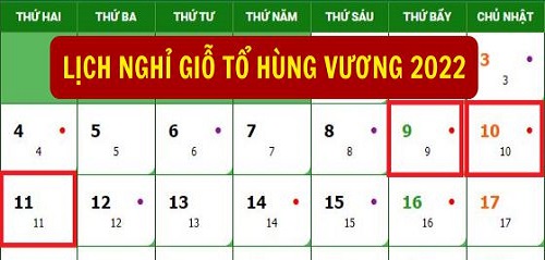 Lễ giỗ tổ Hùng Vương 2022 người lao động được nghỉ mấy ngày?