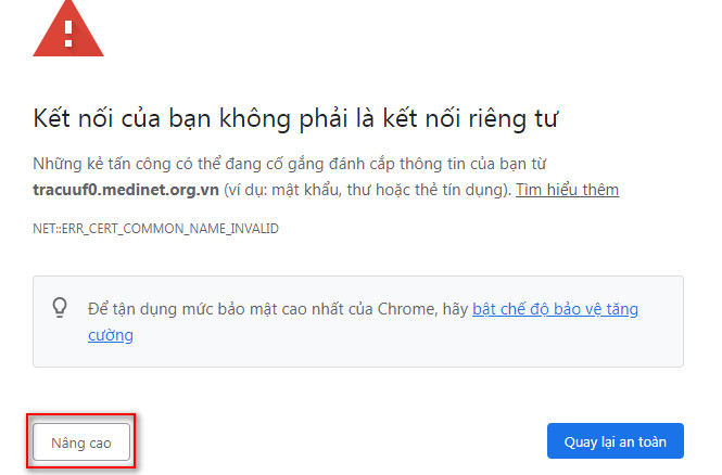 truy cập trang web không an toàn