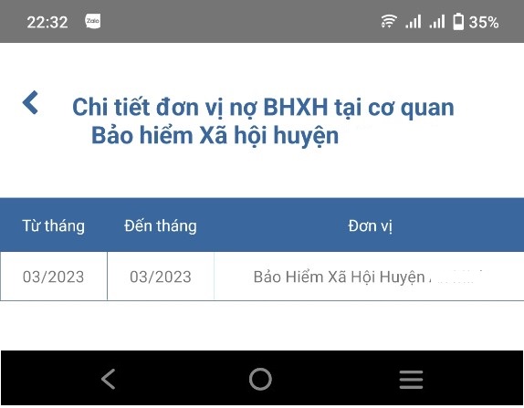 chi tiết đơn vị chưa đóng BHXH, BHTN