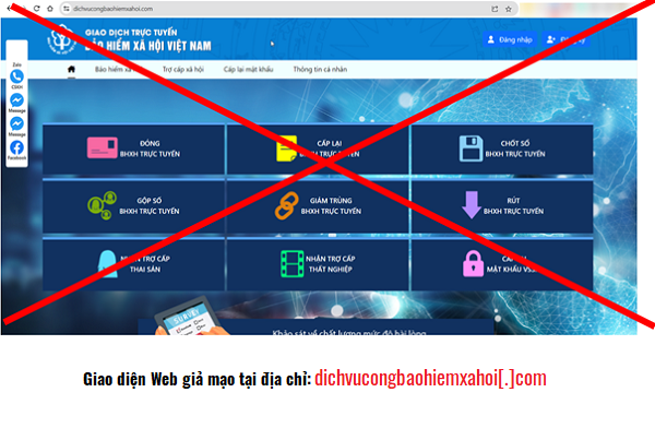 BHXH Việt Nam cảnh báo Website giả mạo Cổng dịch vụ công BHXH