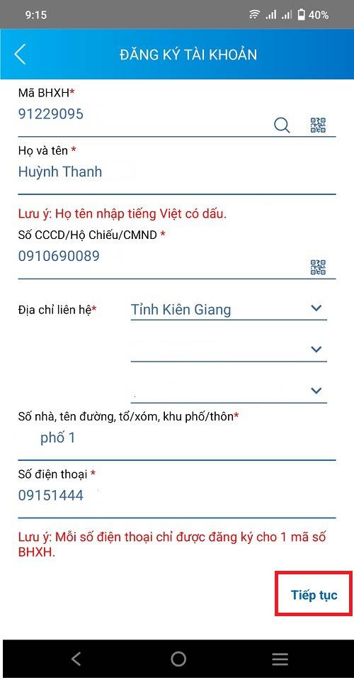 tạo app BHXH 2023