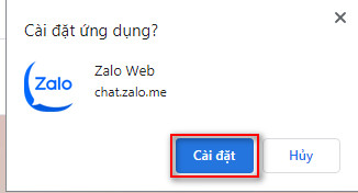 cài đặt Zalo web online