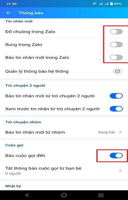 âm báo cuộc gọi đến zalo