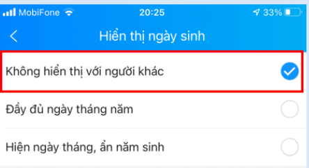 tắt thông báo sinh nhật trên Zalo