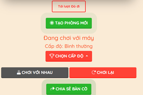 Chơi cờ tướng online không cần cài đặt, chơi với máy hoặc với bạn bè