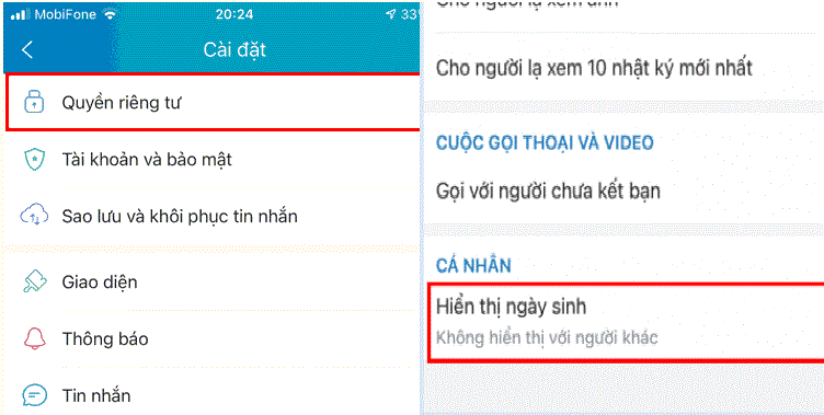 Cách tắt/ bật thông báo sinh nhật trên Zalo đơn giản